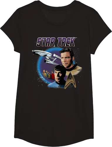 Vista 7 de Star Trek Original Series Vintage Enterprise T-Shirt Baby Blue
