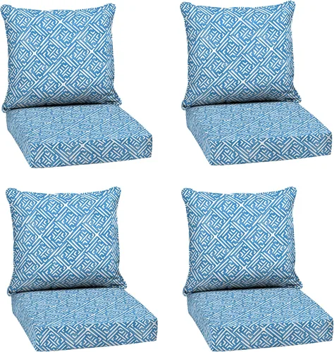 Vista 12 de Arden Selections Juego de asiento profundo para exteriores, 24 x 24, a prueba de lluvia, resistente a la decoloración, asiento profundo y cojín
