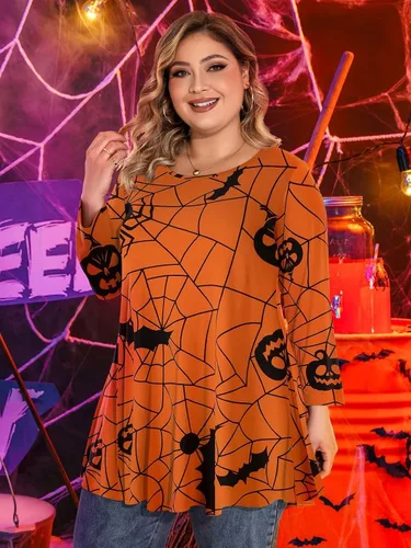 Vista 5 de BELAROI - Camiseta cómoda de manga 34 para mujer, talla grande, ajuste suelto