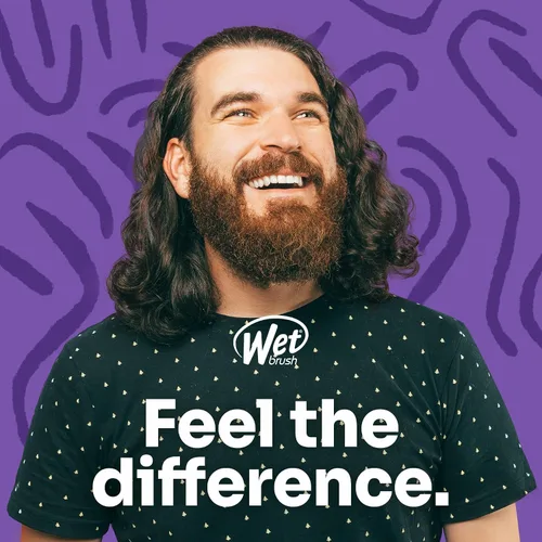 Vista 6 de Wet Brush Cepillo desenredante para cabello para hombres, negro, estimula el cuero cabelludo y la barba para un cabello más lleno y fuerte, cerdas
