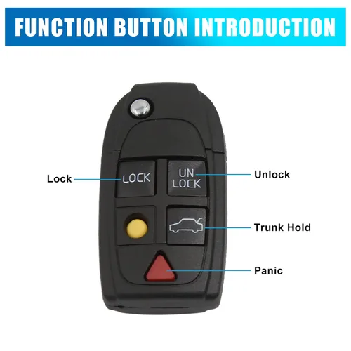 Vista 3 de Uxcell Carcasa de imitación con 5 botones para llave remota apropiado para Volvo S60 S80 V70 XC70 XC90