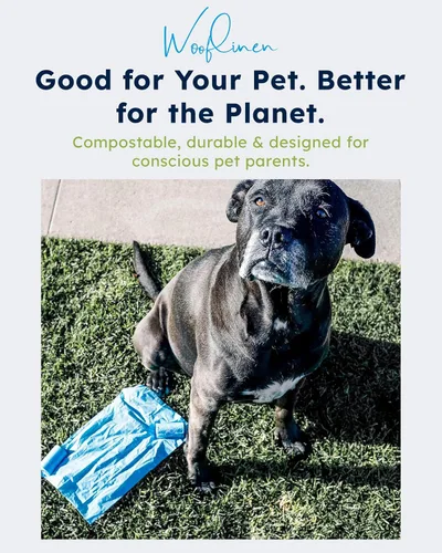 Vista 2 de Wooflinen Home Bolsas compostables para excrementos de perro – Rollos de bolsas para excrementos de perro a prueba de fugas – Grandes 9 x 13