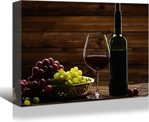 Vista 35 de Denozer - Lienzo decorativo para cocina, diseño de vino tinto (16.0 x 12.0 in)