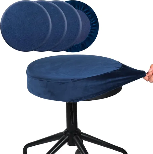 Vista 23 de SINOSSO Funda para taburete de bar, terciopelo súper suave de diámetro.11-13 pulgadas, redonda, elástica, lavable, a prueba de polvo para muebles
