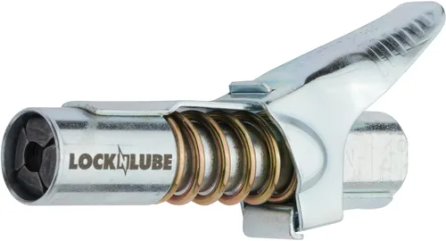 Vista 2 de Acople para pistola engrasadora LockNLube, punta de empalme para acople engrasado Zerk, fácil de colocar y quitar, se mantiene fijo, la grasa queda