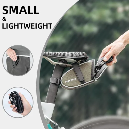 Vista 4 de ROCKBROS Cerradura de combinación de cable de bloqueo de bicicleta 6FT antirrobo para casco de bicicleta