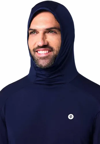 Vista 3 de Coolibar Sudadera con capucha UPF 50+ Agility Performance para hombre, protección solar