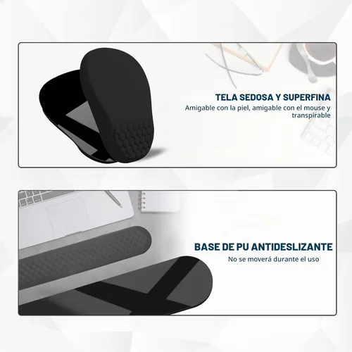 Vista 5 de Alfombrilla ergonómica para mouse y teclado con diseño de masaje, soporte de muñeca para mouse que ahorra espacio, reposamuñecas de espuma