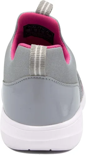 Vista 3 de Nautica Tenis deportivos sin cordones para niñas jóvenes, elegantes zapatos para correr y tenis para niños pequeños y grandes