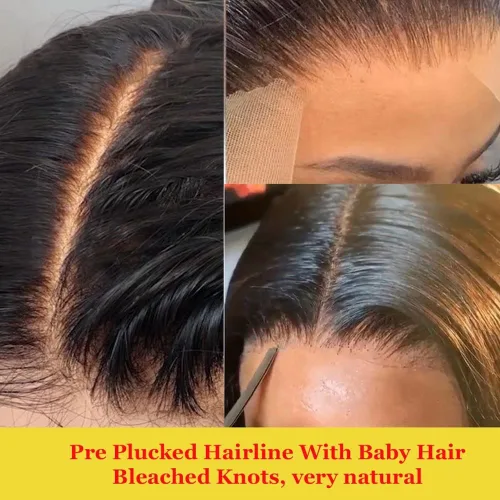 Vista 6 de Peluca de cabello humano con encaje frontal transparente HD de 13 x 6 pulgadas, peluca de cabello humano degradado con abuelitos, pelucas de encaje
