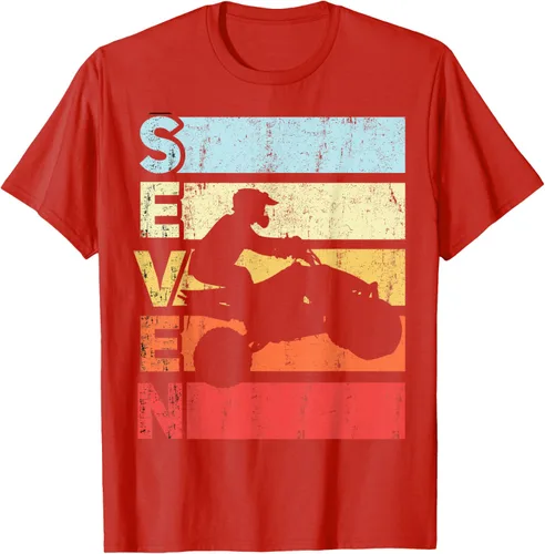 Vista 80 de ATV 7th Birthday Party ATV 4 Wheeler - Camiseta de cumpleaños temática cuádruple Negro
