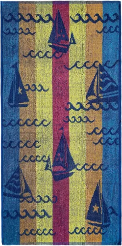 Vista 6 de Ipanema - Toalla de playa de viaje jacquard de rizo de 30 x 60 pulgadas, diseños surtidos, delfín, conchas marinas, peces, vela, 100% algodón