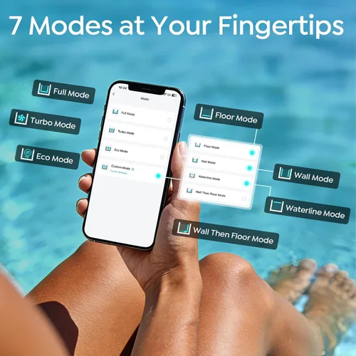 Vista 6 de Limpiador robótico TALOSBO C1 para piscinas, 180 minutos, succión ultra fuerte, limpieza de paredes y líneas de flotación, aspiradora de piscina