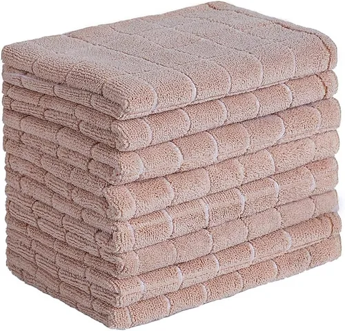 Vista 11 de Toallas de cocina de microfibra, suaves, superabsorbentes y sin pelusas, paquete de 8 (colores negros con diseño de enrejado), 26 x 18 pulgadas