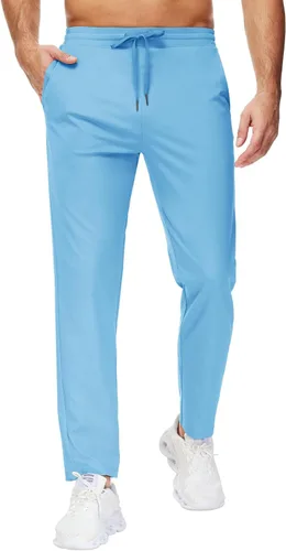 Vista 11 de Pantalones deportivos altos para hombre con entrepierna de 29/34/36 pulgadas con bolsillos con cremallera, pantalones deportivos para correr