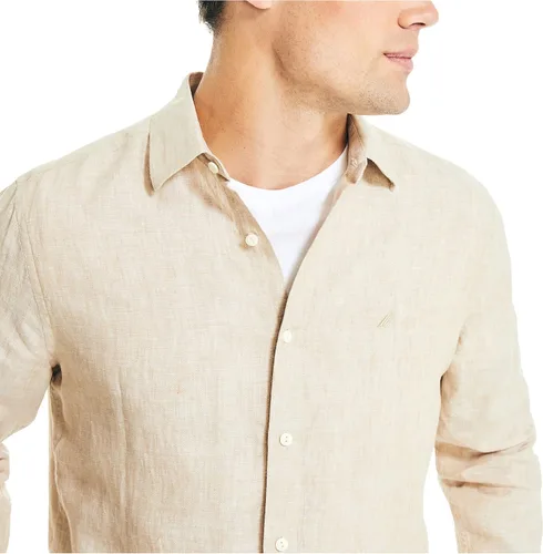 Vista 4 de Nautica Camisa de lino de ajuste clásico para hombre