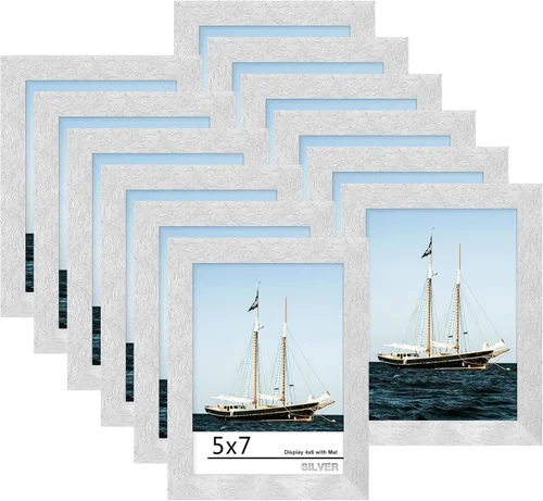 Vista 133 de Picrit - Juego de 12 portarretratos de 4 x 6 pulgadas, para fotos de 3.5 x 5 con paspartú o 4 x 6 pulgadas sin paspartú, marcos para colgar