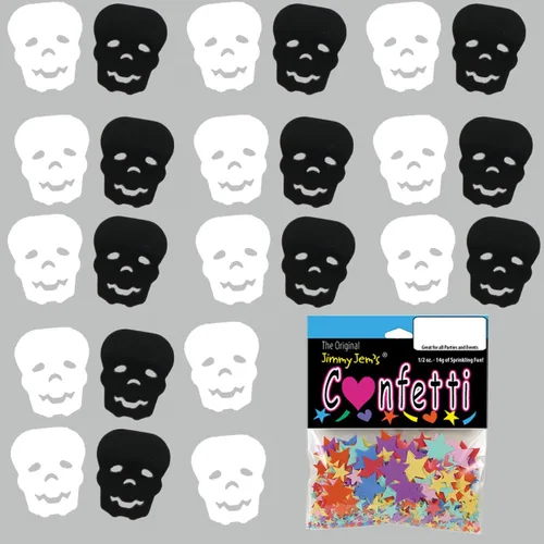 Vista 3 de Confeti Skull Negro, Blanco - Paquete al por menor #8618 QS0