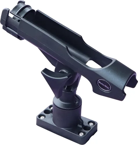 Vista 9 de Soporte para caña de pescar de 360 grados con soporte para caña de pescar, soporte de caña con kit de base de montaje en riel con accesorios