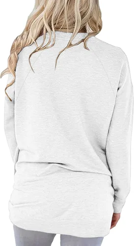 Vista 3 de Camiseta de manga raglán para mujer, casual, cuello en V, lisa, suave, ligera, con bolsillo