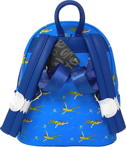 Vista 2 de Loungefly Exclusivo bolso de hombro de doble correa de Peter Pan y Tinker Bell, Azul, Moderno