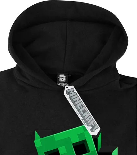 Vista 4 de Minecraft Sudadera con capucha para niños y niños, color negro