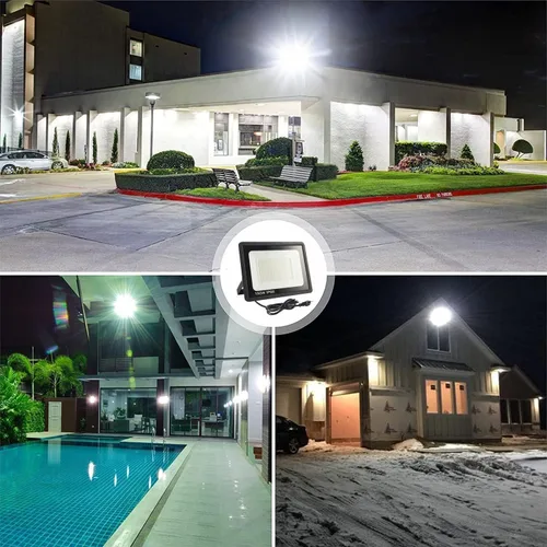 Vista 8 de Paquete de 4 Luces LED de Inundación para Exteriores, Luz de Trabajo LED de 50W 5500lm con Enchufe de EE.UU. de 6FT, Luces de Seguridad Exteriores