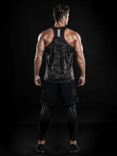 Vista 4 de DRSKIN Men's 4 or 3 Pack Tank Tops Sleeveless Shirts Dry Fit Y-Back Muscle Mesh Gym Training Athletic Workout