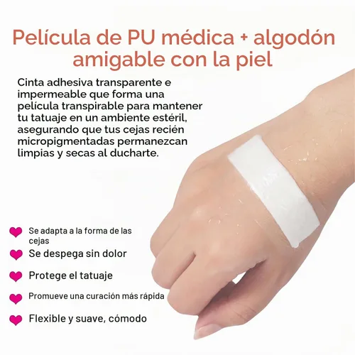 Vista 3 de Hipifans Protector de ojos de plástico desechable para protección de tatuajes de cejas, 40 unids/set cinta protectora impermeable pasta de cuidado