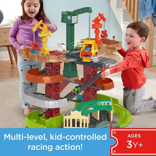 Vista 2 de Thomas & Friends - Juego de supertorre con trenes motorizados, grúas y pistas para niños de preescolar, a partir de 3 años