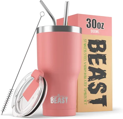 Vista 61 de Beast Vaso de 10 oz de Acero Inoxidable con Aislamiento al Vacío para Café y Hielo de Doble Pared Termo de Viaje (Blanco Ártico)