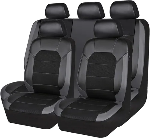 Vista 16 de CAR PASS Fundas de cuero para asientos delanteros solamente, con fundas de asiento delantero de malla de aire, transpirables, fundas de asiento