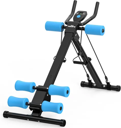 Vista 9 de RELIFE REBUILD YOUR LIFE - Máquina de Entrenamiento Abdominal Ajustable, Entrenador de Abdominales Plegable, Equipo de Fuerza para Crunch Azul
