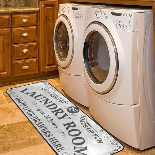 Vista 5 de Alfombra moderna de poliéster antideslizante lavable a máquina, decoración del hogar para cocina, baño, sala de estar, 72 x 24 pulgadas