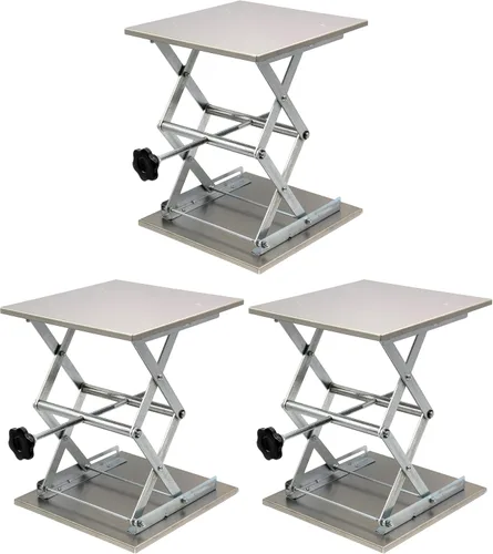 Vista 8 de HFS (R) 6 x 6 "Acero inoxidable Lab Jack Mesa Elevadora Tijera Soporte Plataforma Max. Altura 10" Carga 8kg/17.6lbs