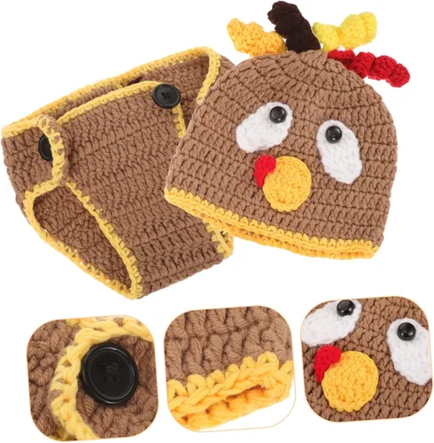 Vista 7 de Didiseaon 1 conjunto de ropa de fotografía para bebé, trajes para niños, pantalones cortos recién nacidos, accesorios de fotos de Papá Noel, disfraz
