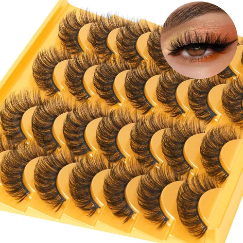 Vista 11 de Pestañas postizas de visón natural, efecto ojo de gato, finas, 16 mm, 5D, paquete de 14 pares de pestañas falsas de TNFVLONEINS