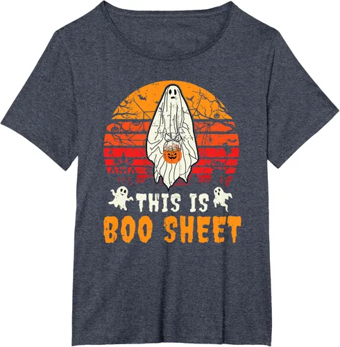Vista 32 de Funny This Is Boo Sheet Spooky Ghost Halloween - Camiseta de disfraz de juego de palabras, Negro, S