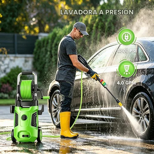 Vista 3 de Lavadora eléctrica a presión 4800PSI Lavadora eléctrica con manguera
