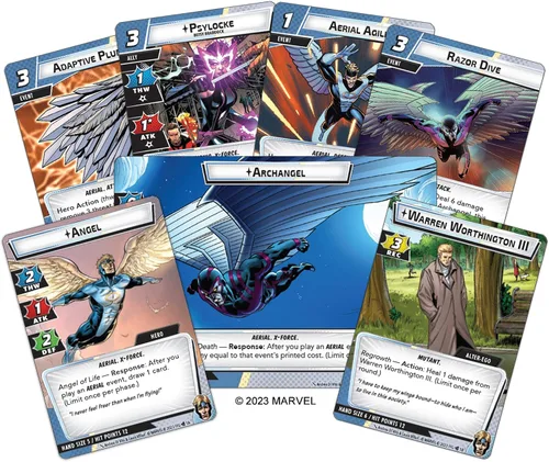 Vista 2 de Marvel Champions The Card Game Angel Hero PACK – Juego de estrategia de superhéroes, juego cooperativo para niños y adultos, mayores de 14 años, 1-4