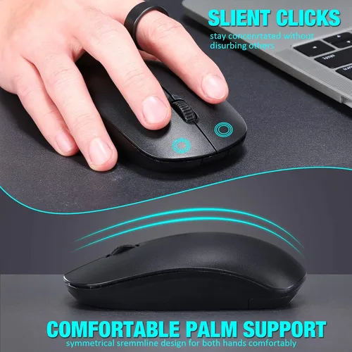 Vista 3 de Kingdder Paquete de 10 ratones para computadora portátil 2.4G, 1000 DPI óptico con receptor USB a granel compatible con Windows, PC, computadora