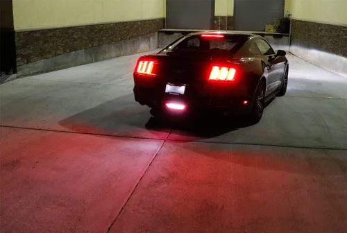 Vista 9 de iJDMTOY Foglamp LED trasera de lente ahumada compatible con Ford Mustang 2015-2017, montaje de luz trasera LED roja completa funciona como luz