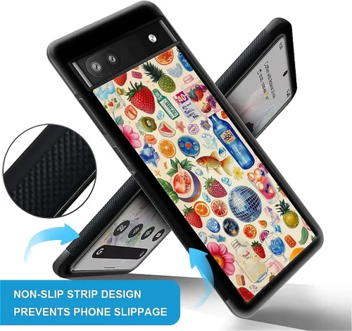 Vista 1284 de Compatible con Google Pixel 4A 5G Mobile Case Creative Acrylic Panel trasero Silicona Protección Grip especialmente diseñado para Google Pixel 4A 5G