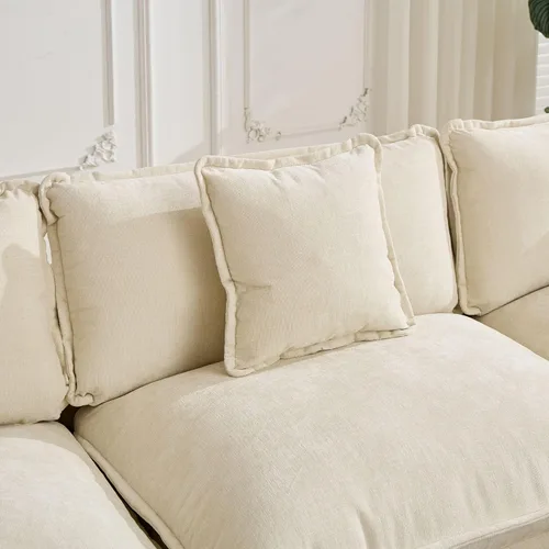 Vista 6 de Sofá Sillones de felpilla transpirable de 150 pulgadas para sala con diseño ergonómico, sofás para sala con modular flexible para espacios de vida