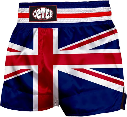 Vista 14 de O2TEE Muay Thai Pantalones cortos de boxeo MMA Kickboxing Estilos Tradicionales Pantalones Cortos Nation Bop