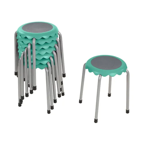 Vista 12 de ECR4Kids Daisy Taburete apilable con juego de asientos deslizantes, asientos flexibles, surtido, 8 piezas