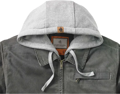 Vista 7 de Legendary Whitetails Men's Casual Coat with Hood Waxed Cotton Water Resistant