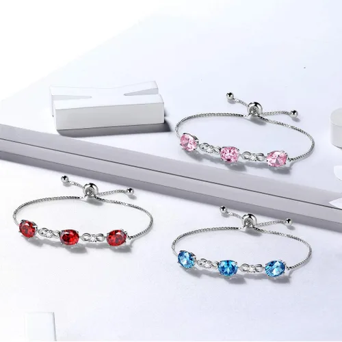 Vista 5 de Aurora Tears 925 Sterling Silver 12 Birthstones NecklaceEarringRingBracelet Women Birthstone Pendant Crystal Fashion Birthday Jewelry Christmas Gift
