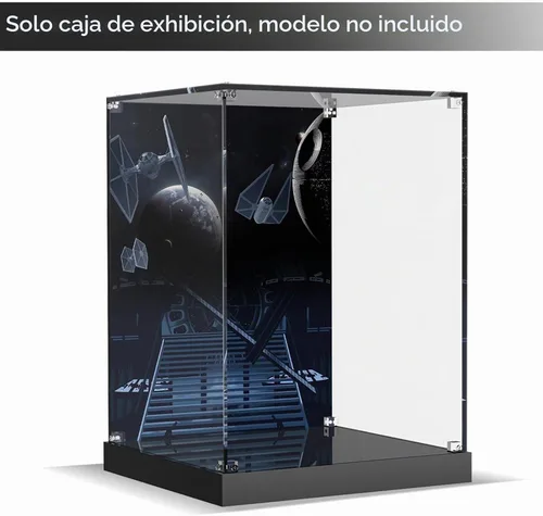 Vista 2 de Vitrina de acrílico para Lego 75304 Star Wars Darth Vader casco de cabeza negra modelo de bloque de construcción (solo caja, sin modelo), caja