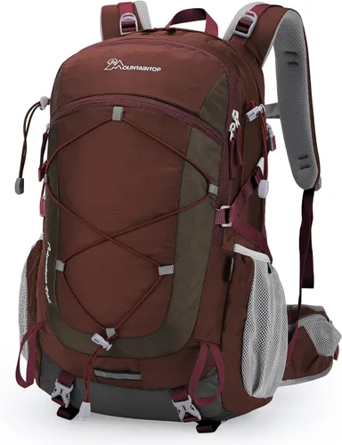 Vista 13 de Mochila de senderismo MOUNTAINTOP de 40 L, mochila ligera para exteriores Verde militar